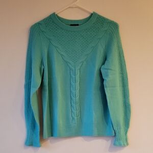 Talbots Teal Cable Knit Sweater